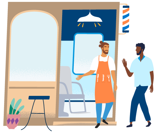 men at a barber shop