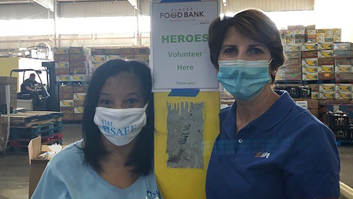 Ellie and Lisa at Placer Food Bank