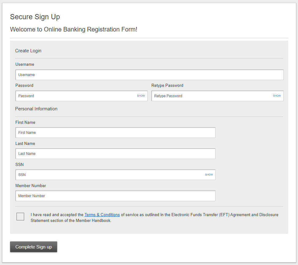 Secure Sign Up