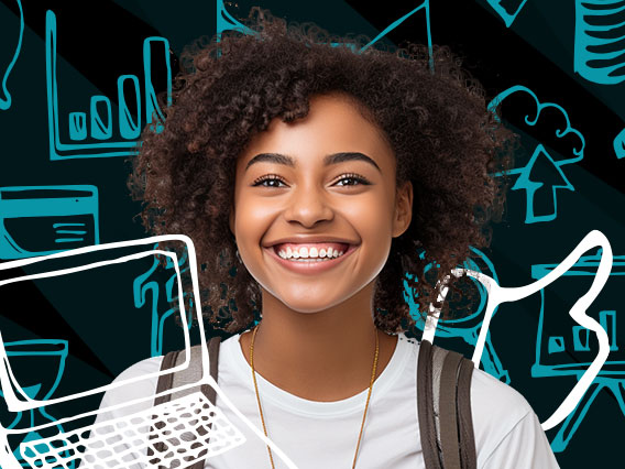 Smiling student with backpack