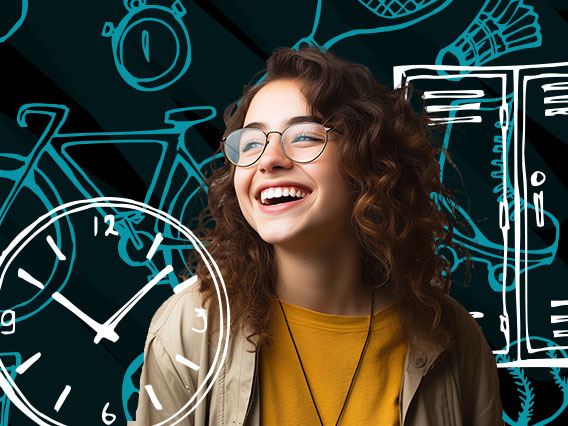 Smiling teen with glasses