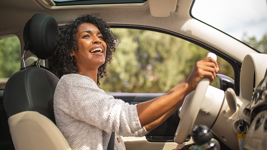 woman in a car