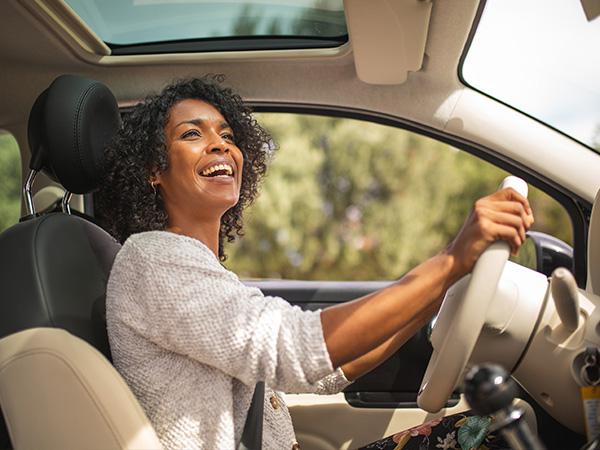 woman driving a car