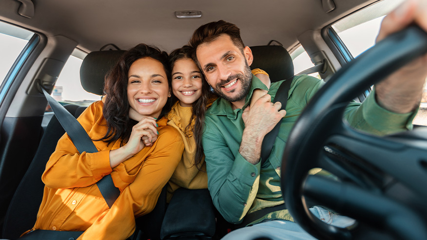 Family in a car