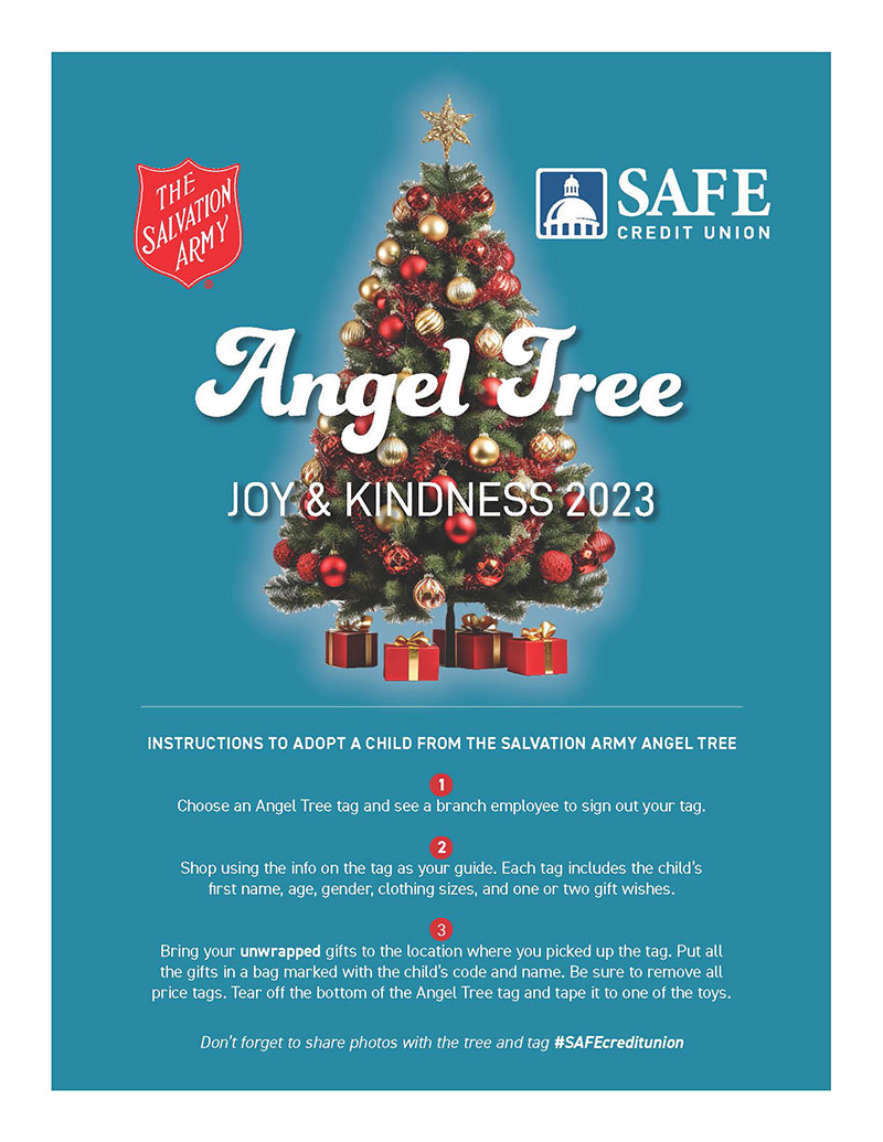 Details about this year's Angel Tree program at SAFE Credit Union branches.