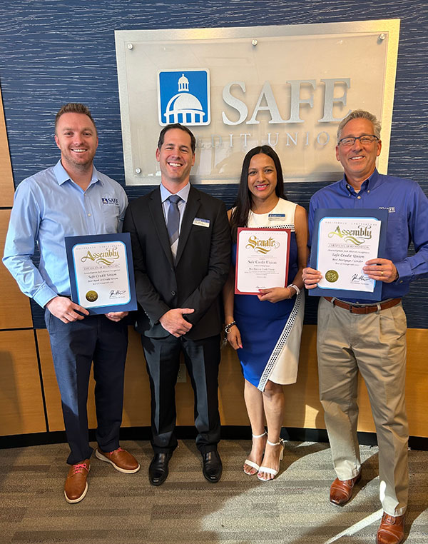 AFE Credit Union Assistant Vice President Regional Sales Louis
Mariner, Senior Manager Real Estate Lending, Casey Jenkins, Hazel Branch Manager Ronila Prasad and Senior Mortgage Officer Kurt Munch