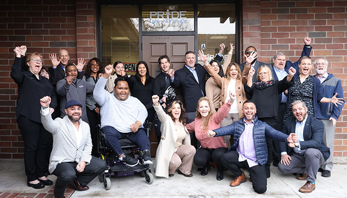 PRIDE Industries employees during a recent event at their offices in
Roseville.