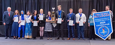 Folsom High School's winning Academic Decathlon 2024 team.