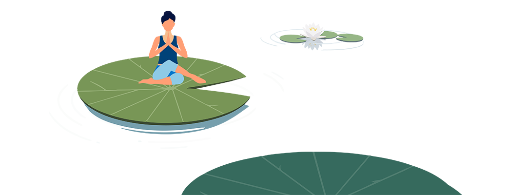 Yoga on a lily pad illustration