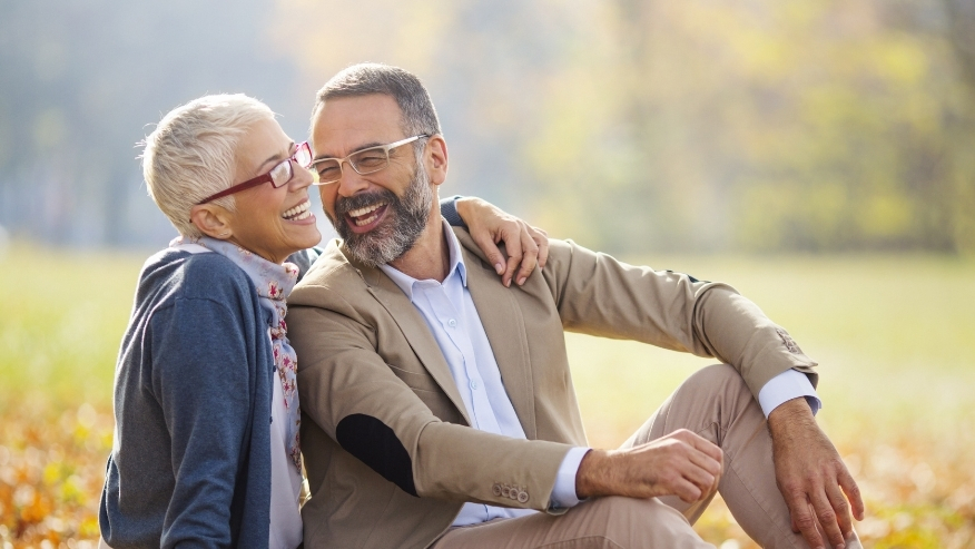 Couple laughing together